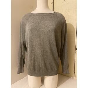 J Crew Womens Size Medium Linen Viscose Blend Sweater Knit Casual Grey Taupe